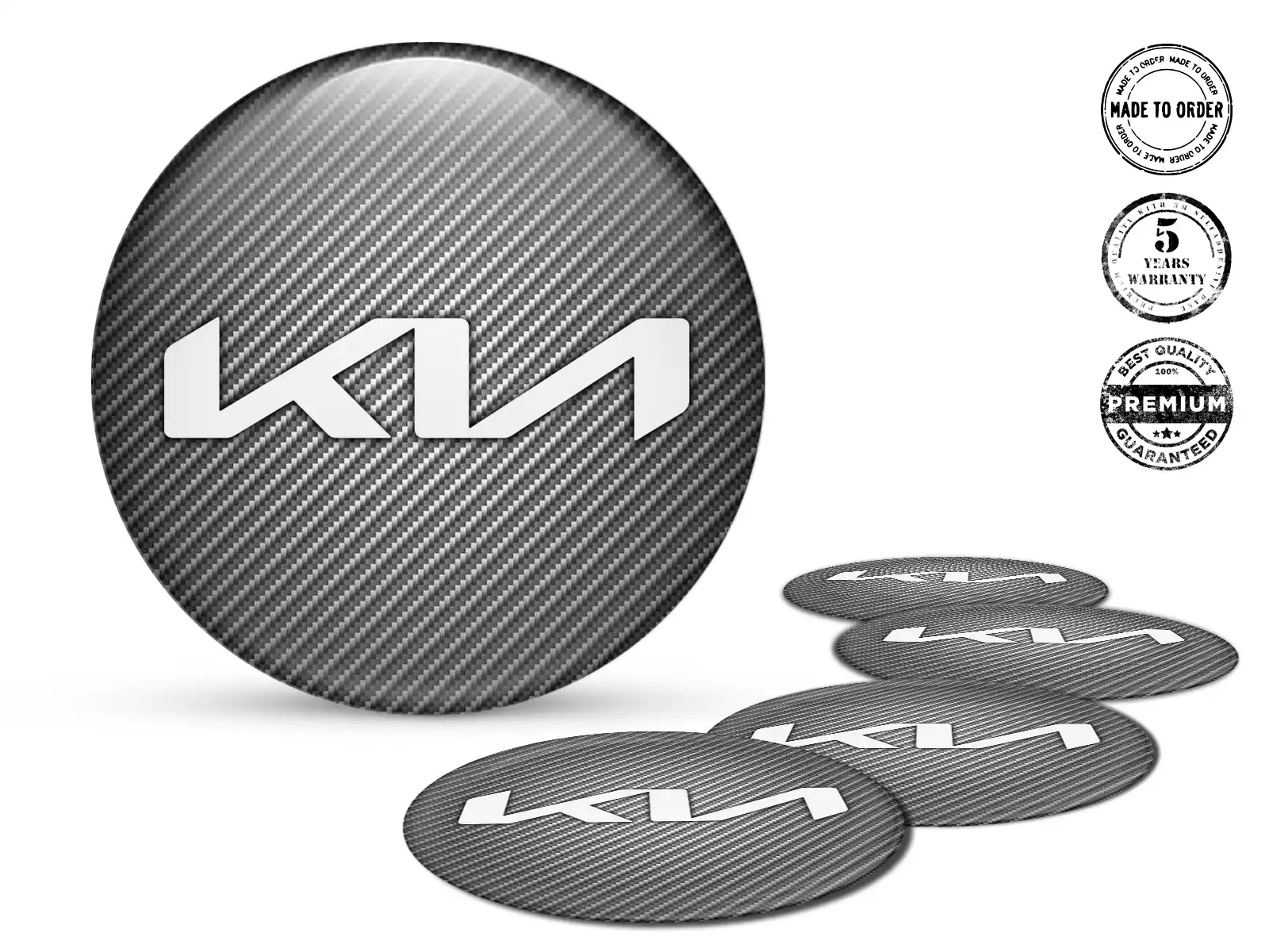 KIA Silikonaufkleber Stil Gewölbte Felgenembleme